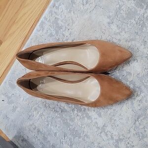 Cognac Suede Marc Fisher Heels
